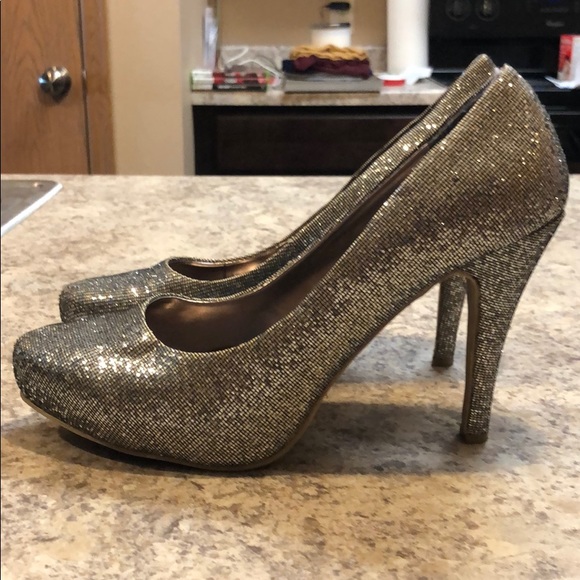 Call It Spring Silver Glitter Heels - Picture 3 of 4